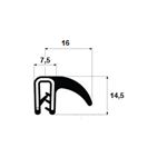 Profil U PIRELLI s bočným tesnením typ A01 EPDM/EPDM