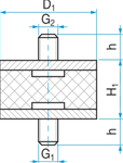 SILENTBLOK V TYP1  100x 75 M16x50