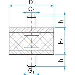 SILENTBLOK V TYP1  100x 75 M16x50