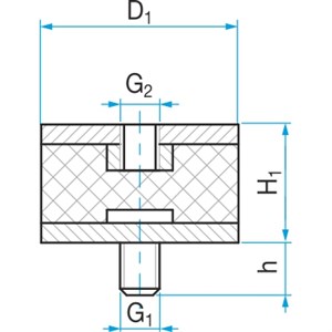 SILENTBLOK V TYP2   65x 35 M10x16 / 32.12/
